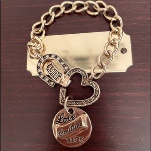 Juicy Couture Bracelets Gold Tone Heart&Horseshoes